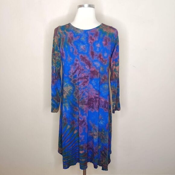 Je T'aime Tie Dye Dress Long Sleeve Stretch Knit - Picture 6 of 9